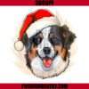 Border Collie Santa Hat Christmas PNG, Xmas Dog Lover PNG