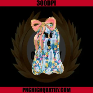Preppy Ghost PNG, Coquette Bow PNG, Halloween Spooky Season PNG