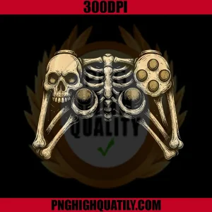 Halloween Skeleton Gamer PNG, Gaming Controller PNG