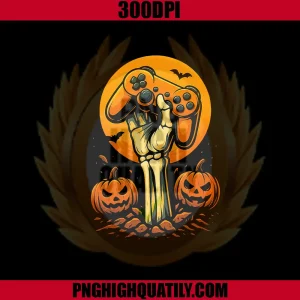 Halloween Skeleton Gamer PNG, Video Gaming Controller PNG