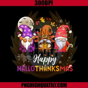 Happy Hallothanksmas PNG, Gnomes Lover Halloween PNG, Merry Christmas PNG