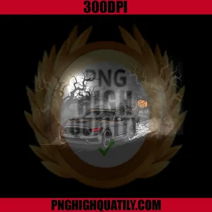 Headless Mustang Halloween PNG, Spooky Muscle Car Art PNG