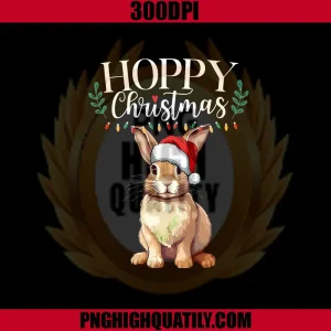Hoppy Christmas PNG, Cute Rabbit Christmas PNG