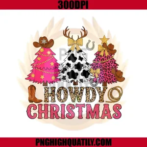 Howdy Christmas PNG, Tree Cowboy Hat PNG, Funny Western Cowgirl Xmas PNG