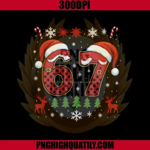 Funny 67 Six Seven Squad PNG, Meme Christmas Ugly PNG