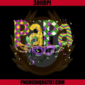Mardi Gras Papa PNG, Mask Beads Fleur De Lis Carnival PNG