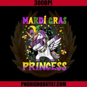 Mardi Gras Princess PNG, Dabbing Unicorn Fat Tuesday PNG