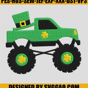 Happy Patrick's Day Embroidery Designs, Patrick Truck Embroidery Designs