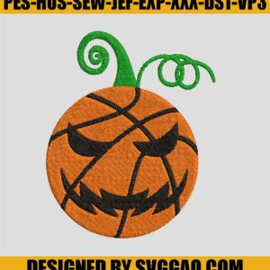 Basketball Halloween Embroidery Designs, Jack O Lantern Embroidery Designs