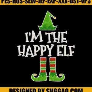 Im the Happy ELF Embroidery Design, Xmas Embroidery File