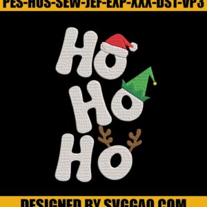 Ho Ho Ho Embroidery Design, Santa Hat Embroidery File