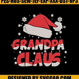 Grandpa Claus Christmas Embroidery Design, Family Embroidery File