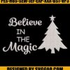 Believe in Magic Embroidery Design Christmas Tree Embroidery File