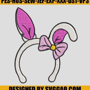 Easter Bunny Ear Headband Embroidery Design, Happy Easter Embroidery File