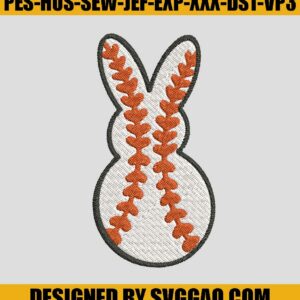 Easter Baseball Embroidery Design, Easter Sport Embroidery File