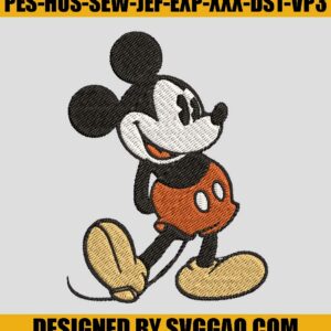 Classic Mickey Mouse Embroidery Design