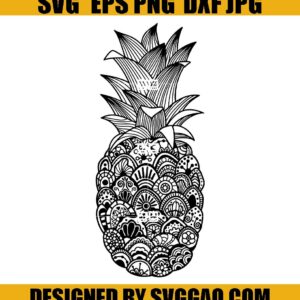 Pineapple Svg, Zentangle Svg, Summer Svg, Fruit Svg