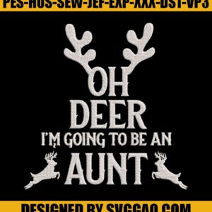 Oh Deer Im Going To Embroidery Design, Antlers Embroidery File