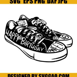 Happy Birthday Svg, Sweet 16 Chucks Svg, 16th Birthday Svg