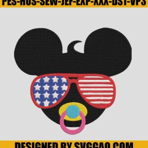 American Baby Boy Sunglasses  Embroidery Design, Disney Embroidery File