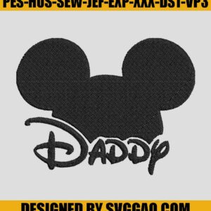 Daddy Embroidery Design, Father Day Embroidery File