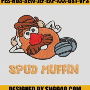Mr Potato Head Embroidery Design, Spud Muffin Embroidery Machine File