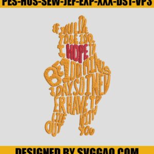 Disney Winnie The Poo Embroidery Design, Winnie Embroidery Machine File