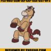 Donkey-Bullseye-Woody-Horse-Embroidery-Design,-Toy-Story-Embroidery-File
