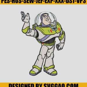 Buzz Lightyear Smile Embroidery Machine, Toy Story Characters Embroidery Design