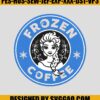 Frozen Coffee Embroidery Design, Elsa Starbuck Embroidery File 2 Frozen-Coffee-Embroidery-Design