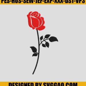 Red Rose Embroidery Machine, Beauty And The Beast Embroidery Design
