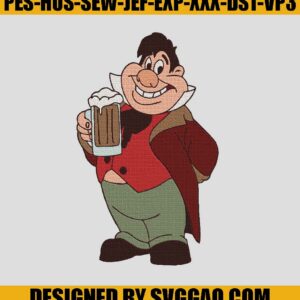 Lefou-Drink-Beer-Embroidery-Machine_-Cartoon-Movie-Embroidery-File