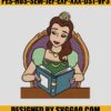 Belle Princess Reading Book Embroidery Design, Beauty And The Beast Embroidery File 1 Belle-Princess-Reading-Book-Embroidery-Design_-Beauty-And-The-Beast-Embroidery-File