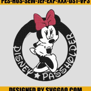 Minnie Passholder Embroidery File_- Disney Embroidery File