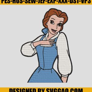 Belle-Blue-Dress-Embroidery-Designs_-Cartoon-Embroidery-File
