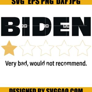 Biden Review SVG- Biden One Star SVG- Biden Very Bad Not Recomend SVG