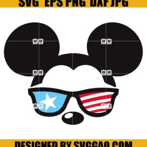 Cool Mickey Mouse American Flag Sunglasses SVG- Mickey SVG