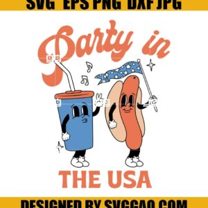 Party In The Usa SVG- Hippie Vibes SVG-Funny July 4th SVG