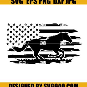 Horse Svg- American Flag Svg- Mustang Svg