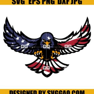 American Bald Eagle USA Flag Svg- Eagle With USA Flag