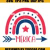 Merica Svg-Merica Rainbow Svg- 4th of July Svg- Fourth of July Svg