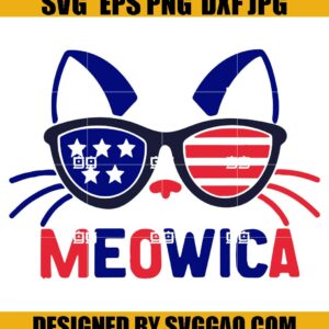 Meowica Svg- Fourth Of July Drinking Svg- Cat Svg