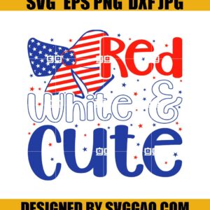 Girl 4th of July Svg- Red White and Cute Svg- Patriotic Svg