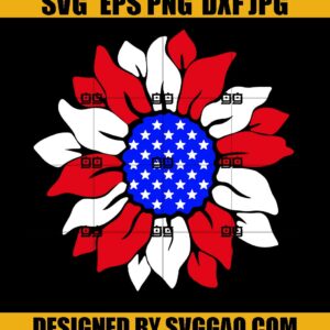 Sunflower Svg, 4th of July Svg, Fourth of July Svg, America Svg, USA Svg, Patriot Svg