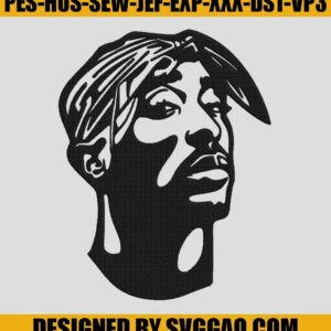 Tupac Shakur Embroidery, Tupac Embroidery, 2Pac Embroidery Design