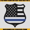 Patriotic Blue Line Badge Embroidery, Police Badge Embroidery Machine File 2 Patriotic Blue Line Badge Embroidery, Police Badge Embroidery Machine File