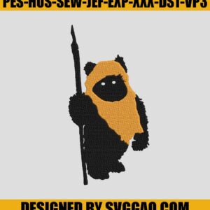 Ewok Embroidery, Animal Embroidery Design