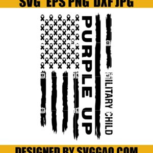 Purple Up Military Child SVG, Military Child American Flag SVG, Month Of The Military Child SVG