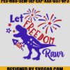 Let Freedom Rawr Embroidery Design, 4th Of July Dinosaur Embroidery File 1 Let-Freedom-Rawr-Embroidery-Design-4th-Of-July-Dinosaur-Embroidery-File
