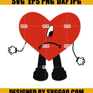 Bad Bunny Heart Svg, Un Verano Sinti Svg, El Conejo Malo Svg